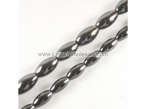 Non Magnetic Hematite Bead, Oval Rice, more size for choice, Length:Approx 15.7 Inch, Sold By Strand